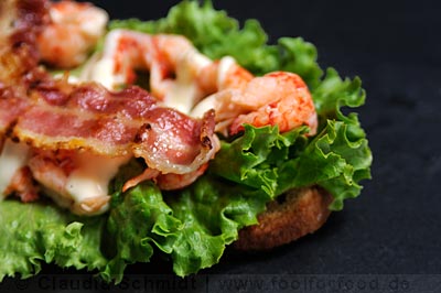 Rezept mit Bild für Sandwiches mit Flusskrebsfleisch und Bacon