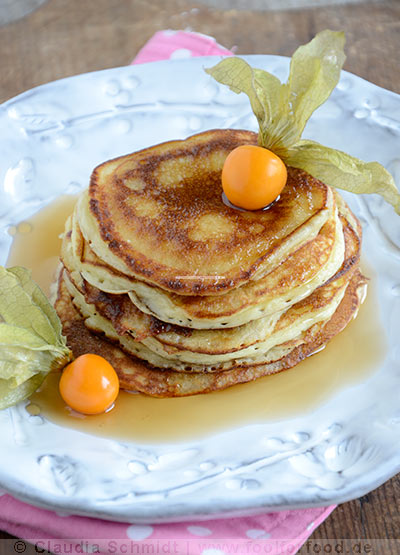 Rezept mit Bild für Sour Cream Pancakes - Pfannkuchen mit Creme fraiche