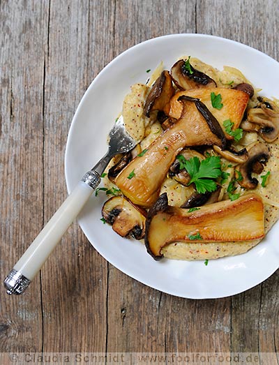 Rezept mit Bild für Polenta Rossa mit Pilzen