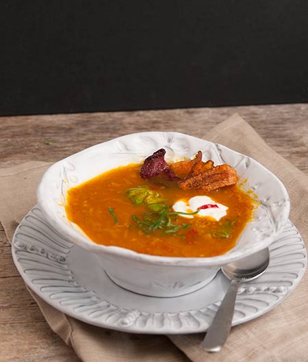 Rezept mit Bild für  Rote Linsensuppe mit Kurkuma und Curry 