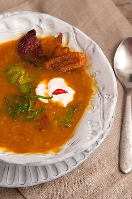 Rezept mit Bild für  Rote Linsensuppe mit Kurkuma und Curry 