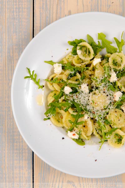Rezept mit Bild für Orecchiette mit Rucola und Ricotta - foolforfood.de