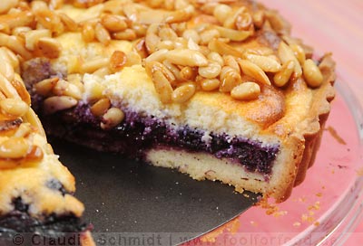 Rezept für Ricotta-Tarte mit Heidelbeeren