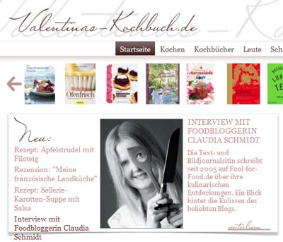 Interview mit mir auf Valentinas-Kochbuch.de