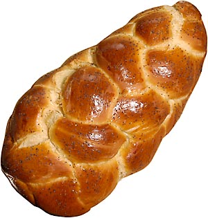 Challah mit sechs Str?ngen geflochten