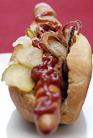 Hot Dog mit Sauerkraut