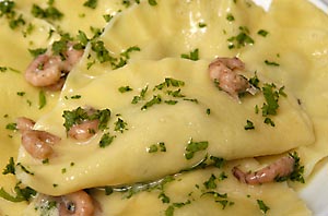 Ravioli mit Krabbenfüllung